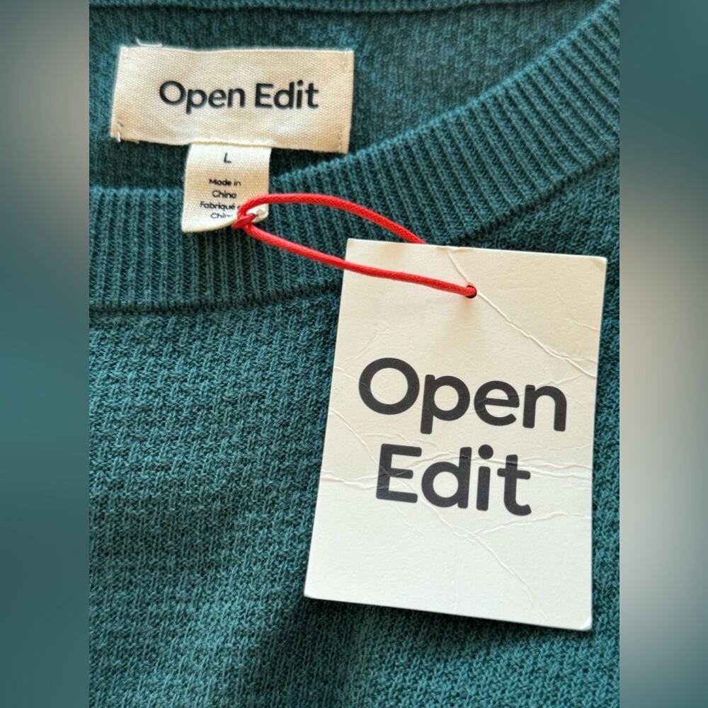 New ~ OPEN EDIT , NORDSTROM ~ Green Crew Neck Lightweight Summer Dress VISCOSE - Picture 4 of 5